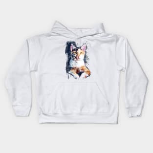 Tabby Cat Portrait Kids Hoodie